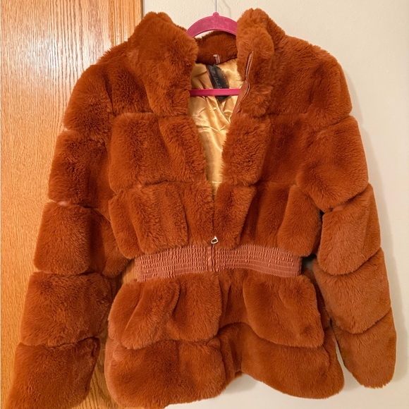 Aratta Women's Teddy Jacket in Rich Carmel (large) - Picture 3 of 7